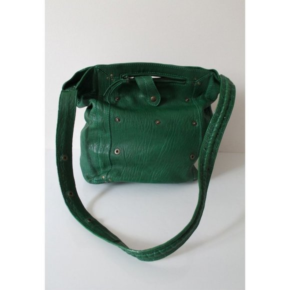 Jerome Dreyfuss Green Genuine Leather Shoulder Bag Rare - Picture 9 of 13
